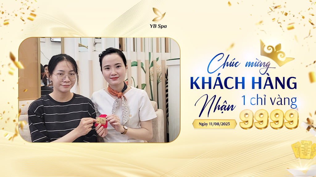 Tri ân 1 triệu khách hàng: Cơ hội nhận vàng 9999 tại YB Spa 25 1024x575 2