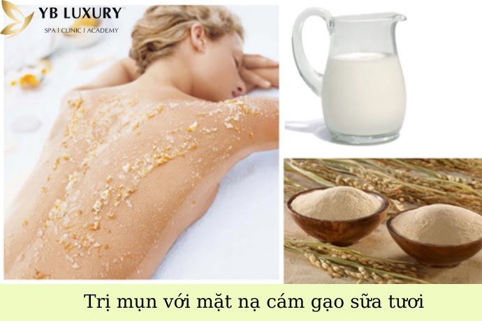 Trị mụn với mặt nạ cám gạo sữa tươi