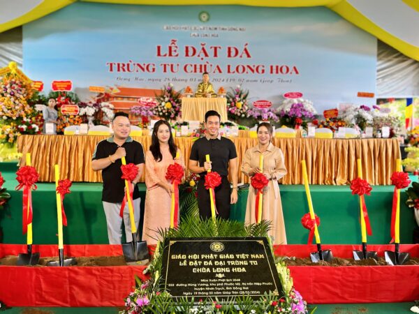 Ban Lãnh Đạo YB Group Tham Gia Lễ Đặt Đá – Trùng Tu Chùa Long Hoa (Đồng Nai) – Xây Dựng Cộng Đồng Bằng Tình Thần Đồng Hành và Sự Hỗ Trợ