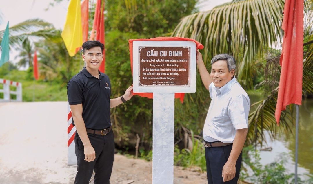 Lễ khánh thành cầu Cu Đinh tại Bến Tre được tài trợ bởi Viện Thẩm Mỹ YB Spa – Nối nhịp giao thương, trao gửi yêu thương