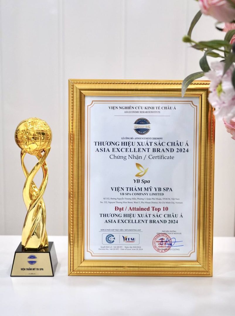 Hệ thống Viện Thẩm Mỹ YB Spa được vinh danh “Top 10 Thương Hiệu Xuất Sắc Châu Á 2024” – Nâng tầm sắc đẹp Việt, khẳng định đẳng cấp quốc tế 21 Hệ thống Viện Thẩm Mỹ YB Spa vinh danh “Top 10 Thương Hiệu Xuất Sắc Châu Á 2024” – Nâng tầm sắc đẹp Việt, khẳng định đẳng cấp quốc tế