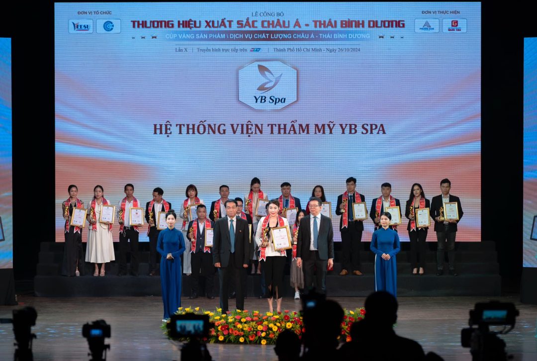 Hệ thống Viện Thẩm Mỹ YB Spa xuất sắc nhận cú đúp giải thưởng danh giá tại Lễ trao giải “Thương hiệu xuất sắc – Châu Á Thái Bình Dương 2024”