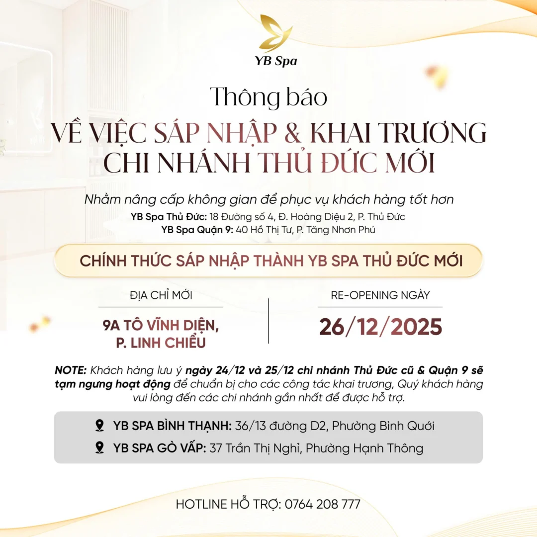 Chính thức sáp nhập YB Spa Thủ Đức và YB Spa Quận 9 – Khai trương dấu ấn phát triển mới