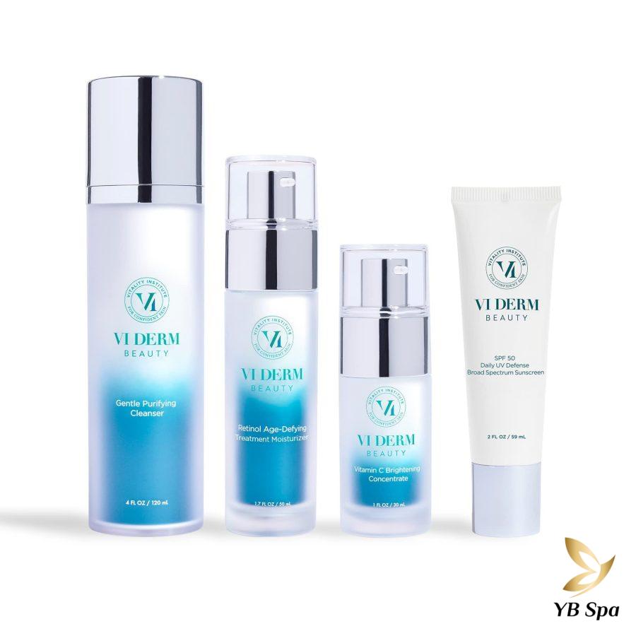 Hình ảnh các sản phẩm top 4 loại mỹ phẩm cao cấp VI Derm skincare tốt nhất