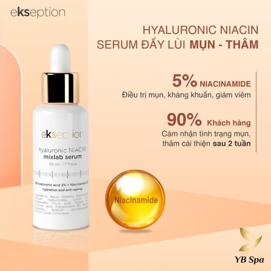 Top 6 sản phẩm chăm sóc da tốt nhất của thương hiệu Ekseption 26 Serum Ekseption Hyaluronic Niacin sử dụng thích hợp với các loại da mụn