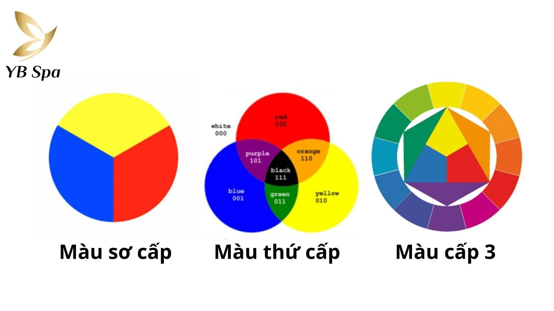 Nguyên tắc pha màu mực dựa trên bánh xe màu được chia thành 3 cấp độ. (Hình minh họa)