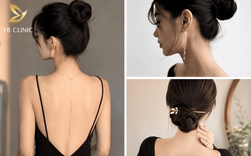 Bí Quyết Để Mặc Váy Hở Lưng Đẹp Hơn Với Vùng Cổ Gáy Gọn Gàng 11 Phụ kiện tinh tế giúp tôn lên vùng cổ gáy thanh thoát và hoàn thiện vẻ đẹp sang trọng khi diện trang phục hở lưng.
