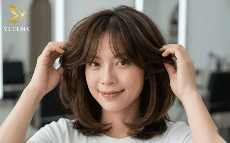Bí Quyết Giúp Gương Mặt Thanh Thoát Mà Không Cần Phẫu Thuật 12 Kiểu tóc mái phù hợp giúp che khéo khuyết điểm trán và tạo cảm giác gương mặt cân đối.