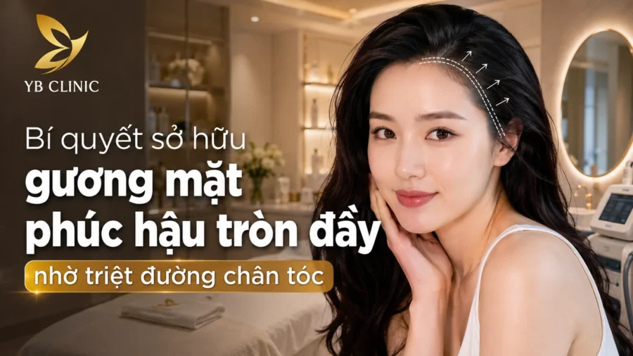 Bí quyết sở hữu gương mặt phúc hậu tròn đầy nhờ triệt đường chân tóc