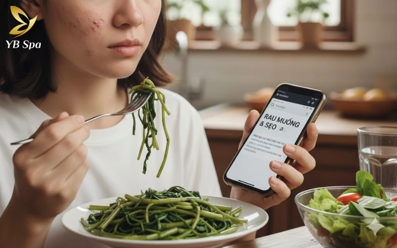 Bị sẹo lõm có nên ăn rau muống không? 25 Bị sẹo lõm có nên ăn rau muống? Hé lộ sự thật từ chuyên gia