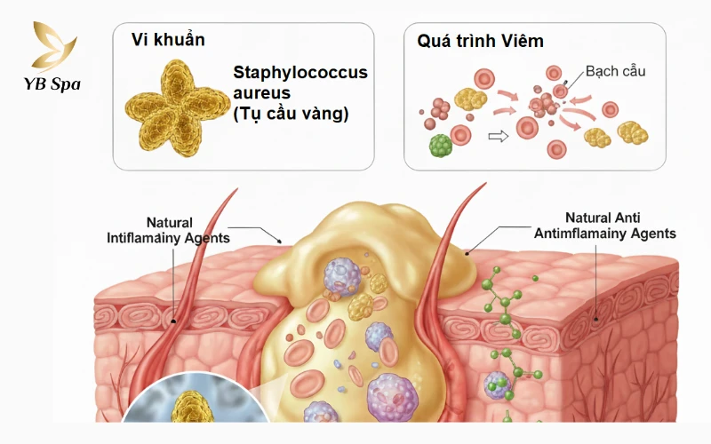 Cách chữa mụn nhọt sưng to an toàn, hiệu quả 24 Vi khuẩn Gây Mụn