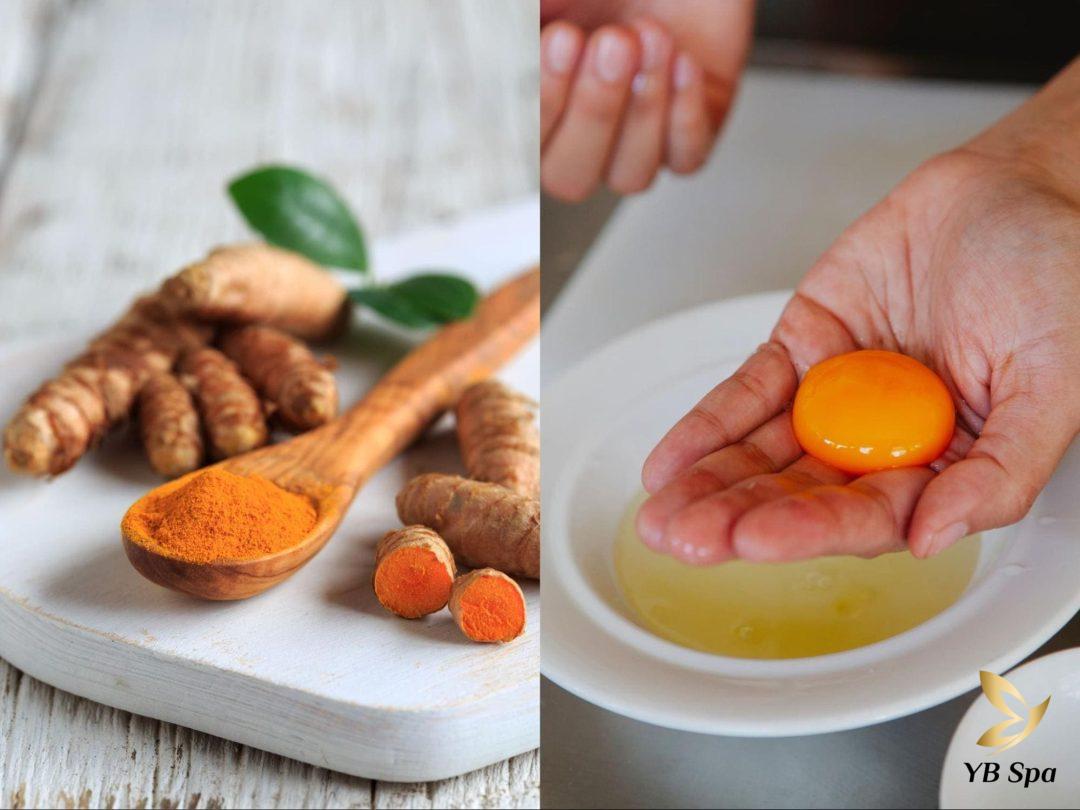 Tác nhân gây mụn là gì? Các cách làm mặt nạ trị mụn tại nhà 22 mặt nạ trị mụn bằng bột nghệ và lòng đỏ trứng gà làm cho da trở nên căng bóng và hồng hào.