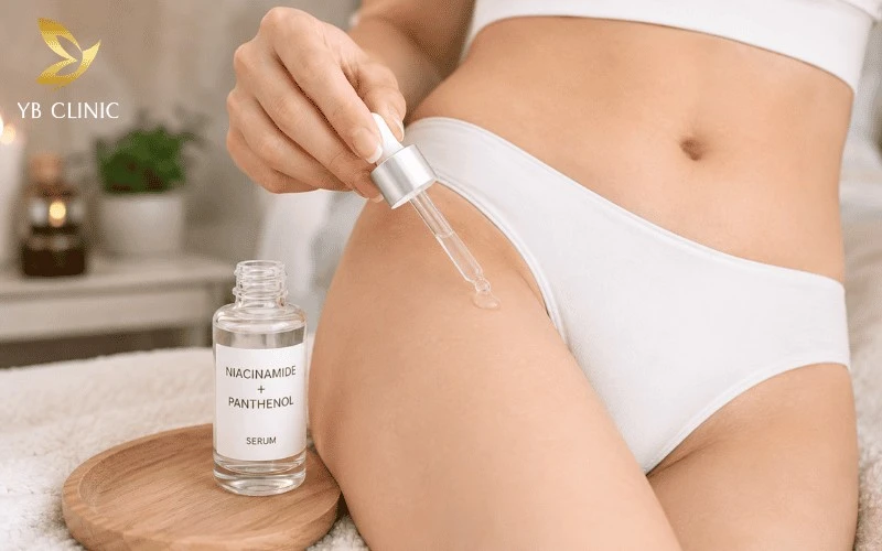 8 Cách Trị Thâm Bẹn Hiệu Quả Nhanh Chóng Và An Toàn 8 Niacinamide kết hợp Panthenol giúp giảm thâm bẹn do ma sát, làm dịu và phục hồi hàng rào bảo vệ da.