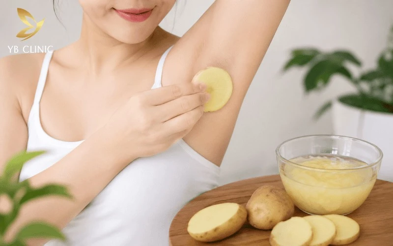 8 Cách Trị Thâm Nách Hiệu Quả Và An Toàn 6 Khoai tây chứa enzyme catecholase giúp hỗ trợ làm sáng vùng da nách thâm sạm nhẹ.
