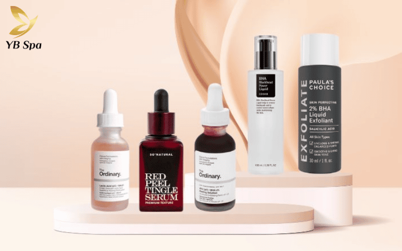 Ưu tiên tẩy tế bào chết hóa học với AHA/BHA để làm sạch dịu nhẹ, tránh gây trầy xước như các loại muối hay đường vật lý