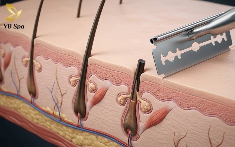 Cạo lông chỉ là hình thức loại bỏ phần thân trên bề mặt, trong khi "gốc rễ" sự phát triển lại nằm sâu ở nang lông