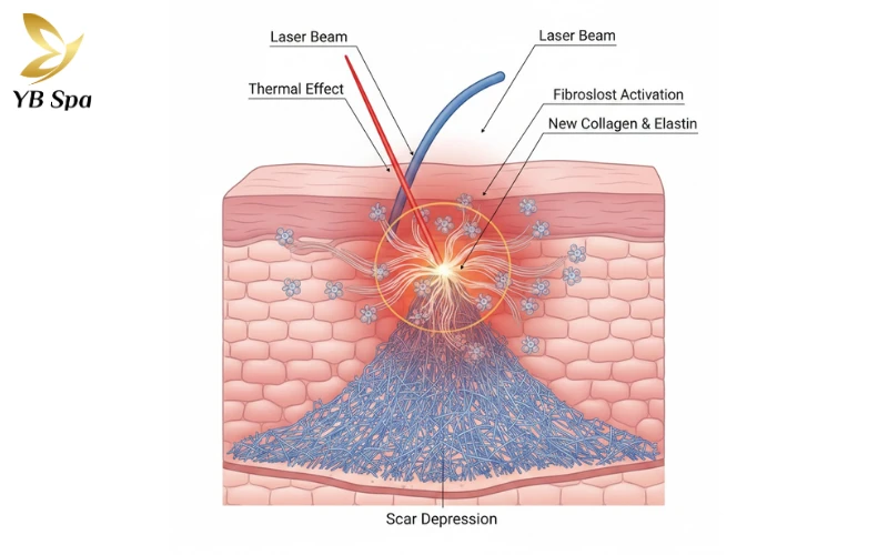 Có nên điều trị sẹo rỗ bằng Laser CO2 không? 26 Kích thích sản sinh collagen sâu (Collagenesis)