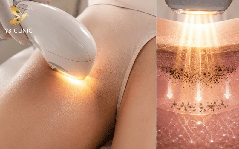 Top 5 Công Nghệ Trị Thâm Bẹn Bằng Laser Hiệu Quả Nhất 8 Công nghệ IPL sử dụng ánh sáng xung cường độ cao tác động chọn lọc vào sắc tố melanin, hỗ trợ cải thiện tình trạng thâm bẹn mức độ nhẹ và giúp da đều màu hơn.