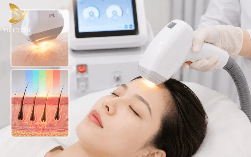 Top 5 Công Nghệ Triệt Tóc Trán Được Đánh Giá Cao 8 IPL sử dụng xung ánh sáng phổ rộng tác động vào melanin trong nang tóc, phù hợp để hỗ trợ loại bỏ tóc tơ mảnh dọc đường chân tóc.