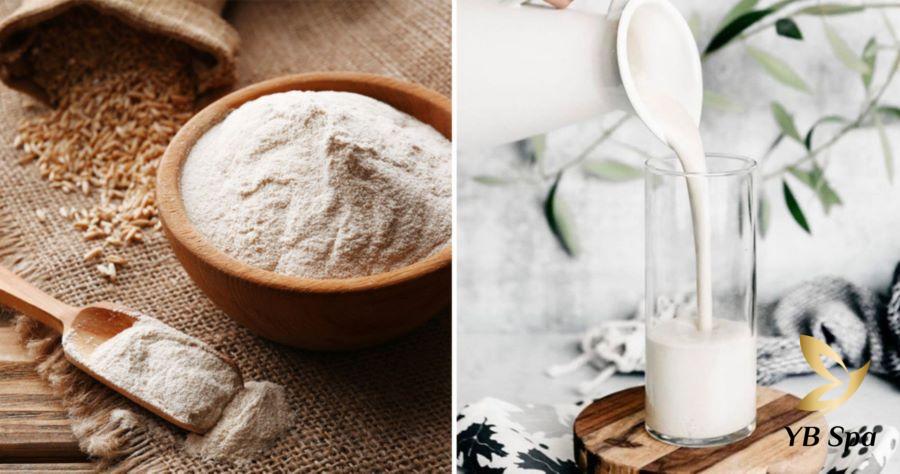 Gợi ý 11 công thức tắm trắng bằng sữa tươi không đường 33 Sữa tươi không đường và cám gạo