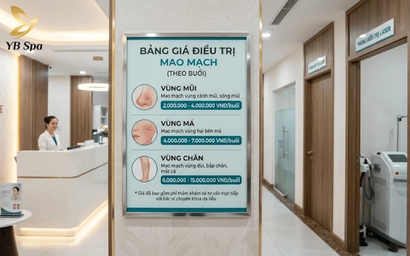 Chi phí thay đổi tùy theo vùng điều trị để đảm bảo các thông số kỹ thuật của Laser Chrome được thiết lập chính xác và an toàn nhất