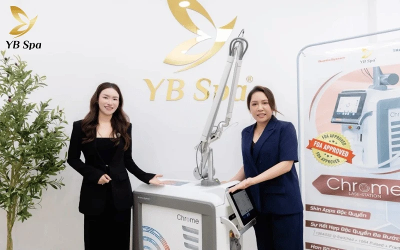 YB Spa tiên phong ứng dụng Laser Chrome thế hệ mới với các chỉ số kỹ thuật chuẩn xác, mang lại trải nghiệm làm đẹp an toàn và chuyên nghiệp