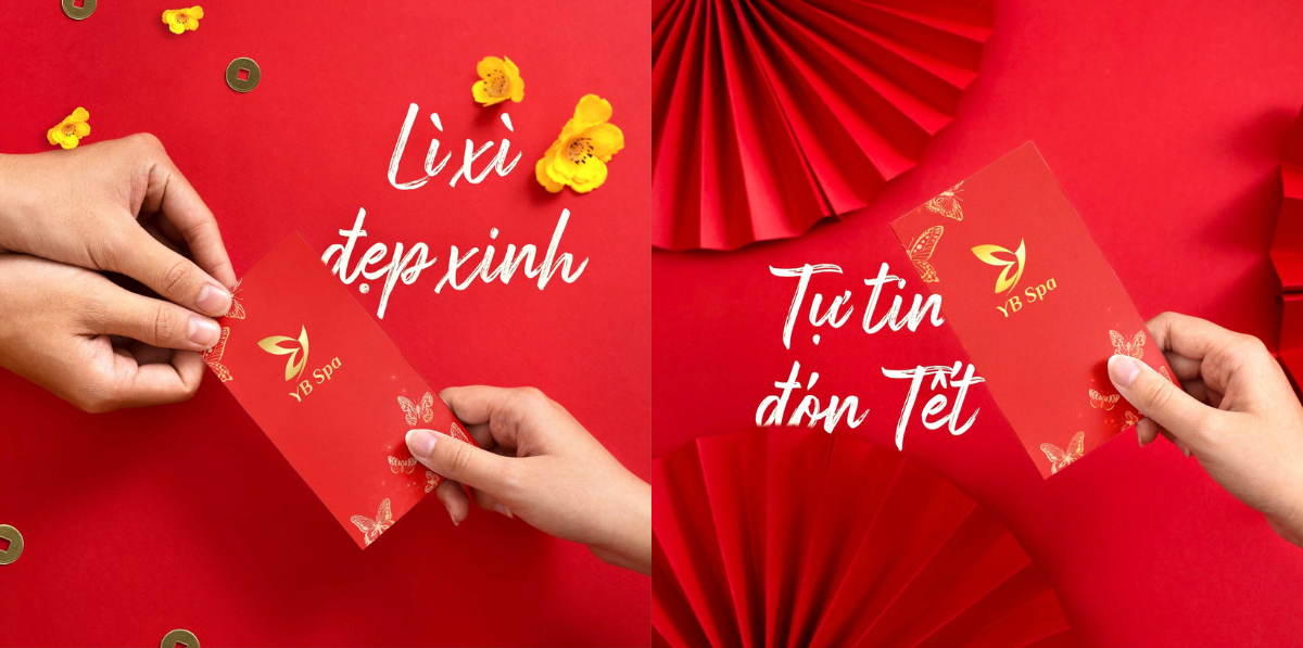 Nhận lì xì đẹp xinh - tự tin đón Tết cùng YB Spa 18 Lì Xì