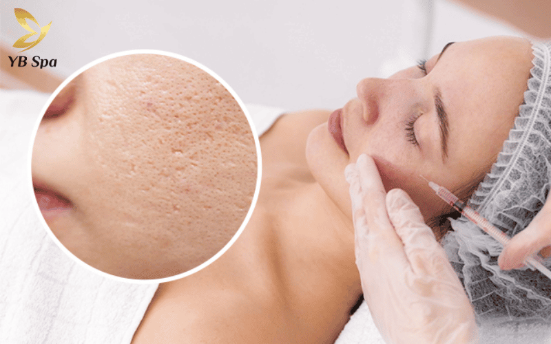 Tiêm Meso là kỹ thuật đưa dưỡng chất tái tạo vào sâu lớp trung bì để kích thích phục hồi sẹo rỗ hiệu quả từ bên trong