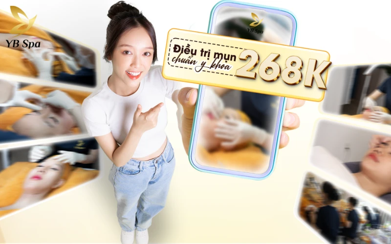 Ưu đãi điều trị mụn chuẩn chuyên khoa chỉ từ 268.000đ tại YB Spa