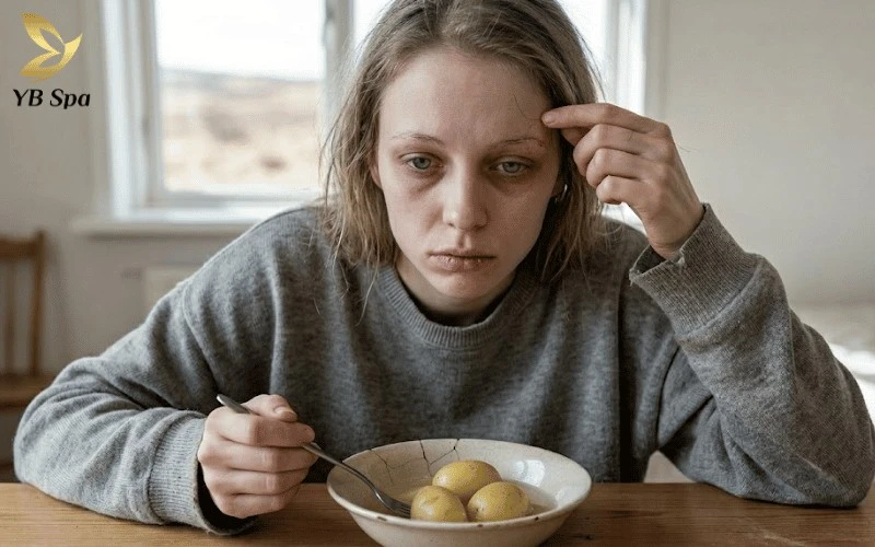 Chế độ ăn uống quá khắt khe vô tình khiến hàng chân mày mất đi độ dày và sắc nét tự nhiên do không đủ năng lượng phát triển