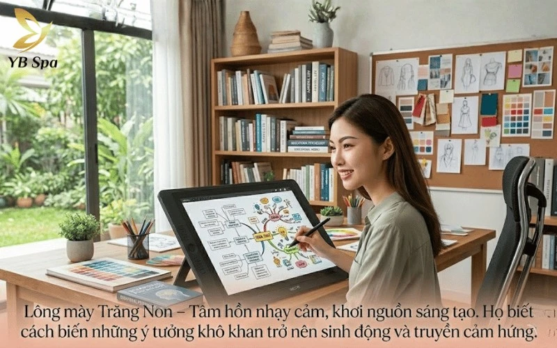 Nhờ tâm hồn nhạy cảm và tinh tế, người sở hữu lông mày trăng non thường gặt hái nhiều thành công trong các lĩnh vực nghệ thuật, thiết kế và giáo dục