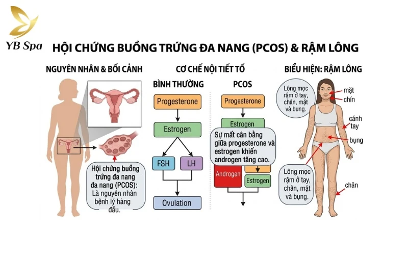 Tướng phụ nữ nhiều lông tay nói lên điều gì? 12 Hội chứng buồng trứng đa nang (PCOS) là nguyên nhân bệnh lý hàng đầu gây ra tình trạng rậm lông ở phụ nữ