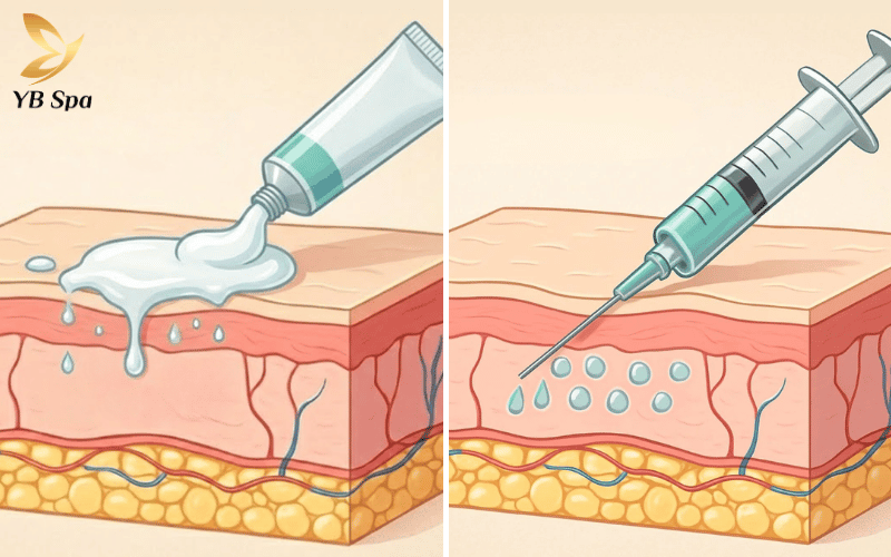 Meso giúp da hấp thụ gần như 100% dưỡng chất vào sâu trung bì, hiệu quả gấp nhiều lần so với việc chỉ bôi kem dưỡng thông thường