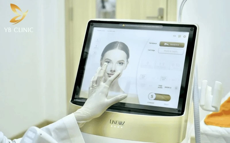 Công nghệ LinearZ sử dụng sóng siêu âm hội tụ giúp định hình đường viền hàm V-line.
