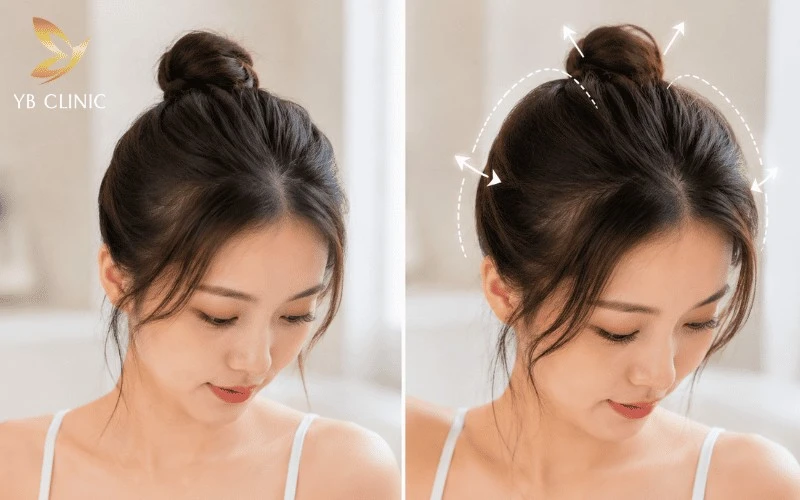 6 Chi Tiết Nhỏ Quyết Định Thần Thái Khi Búi Tóc 9 Độ phồng chân tóc giúp kiểu búi tóc tự nhiên hơn, tạo cảm giác gương mặt thanh thoát và cân đối hơn.