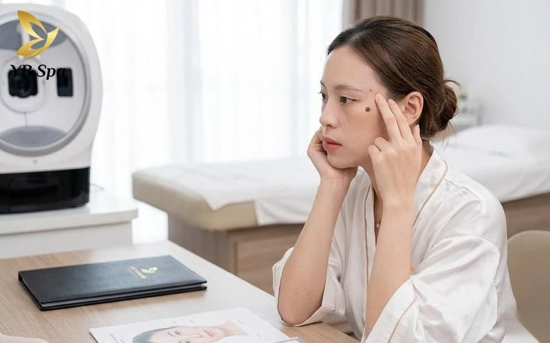 Cân nhắc kỹ lưỡng trước khi quyết định xóa bỏ nốt ruồi ở thái dương.