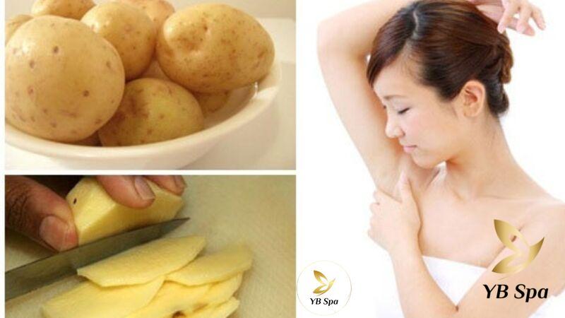 Peel nách là gì? Peel nách có trị thâm nách được không? 28 Khoai tây là một trong những nguyên liệu phục vụ rất hiệu quả, cứu cánh cho làn da thâm sạm vùng dưới nách.