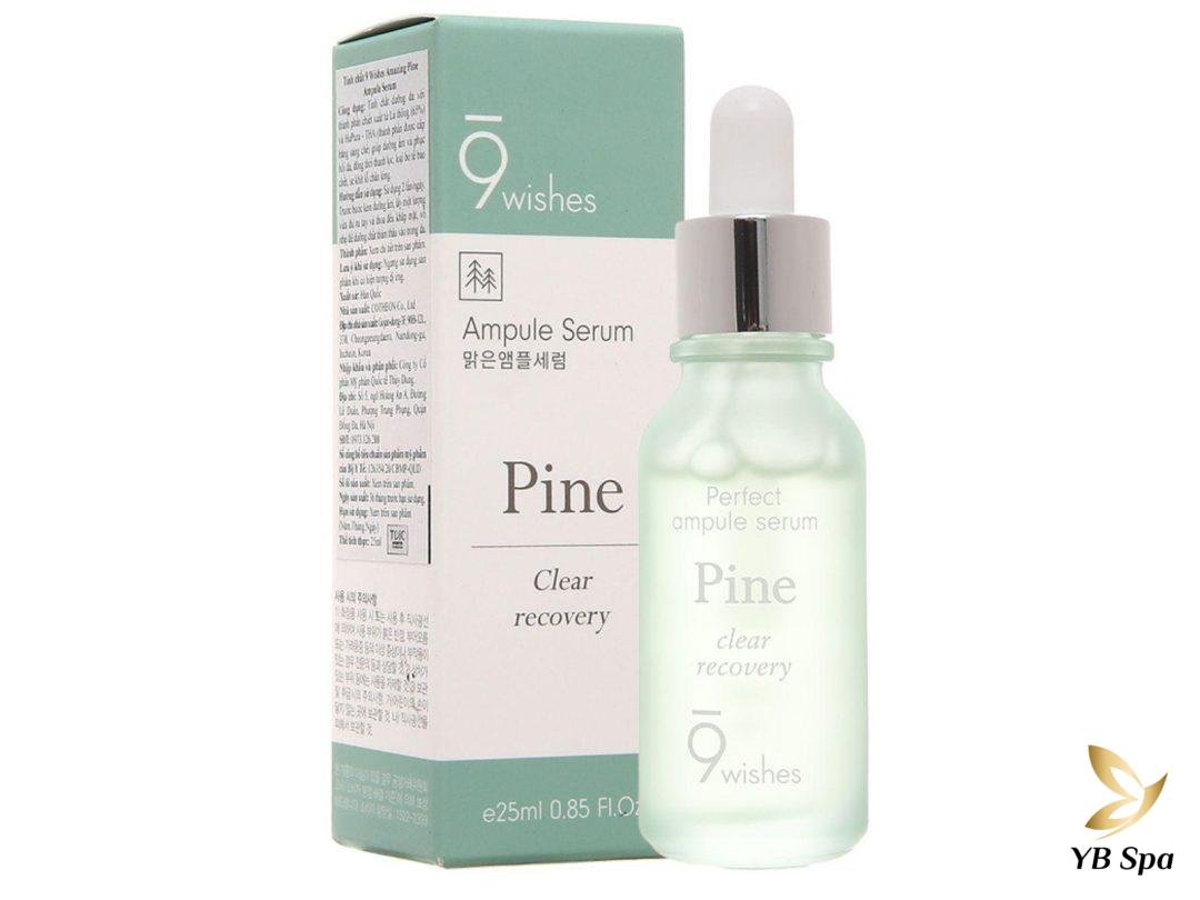 Sau peel có nên dùng serum? 17 serum phục hồi da sau peel 41 Serum 9Wishes Amazing Pine Ampule được chiết xuất từ cây thông, mang lại khả năng phục hồi mạnh mẽ cho làn da mệt mỏi, tổn thương.