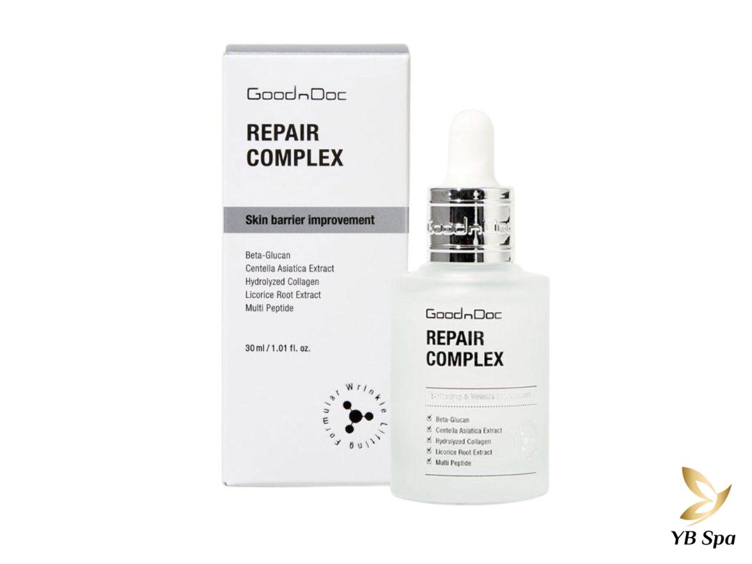 Sau peel có nên dùng serum? 17 serum phục hồi da sau peel 49 Serum GoodnDoc Repair Complex chứa Multi Peptide và Centella Asiatica Extract giúp cải thiện cấu trúc da, tăng cường sản sinh collagen và elastin.