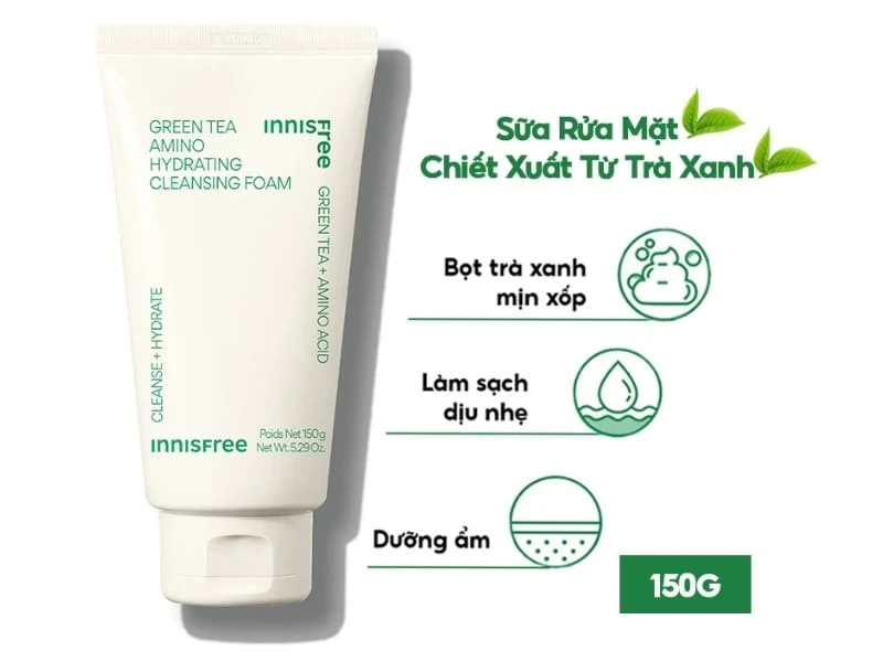 Top 21+ sửa rửa mặt cho da dầu được tin dùng nhất hiện nay 34 Sữa rửa mặt Innisfree Green Tea