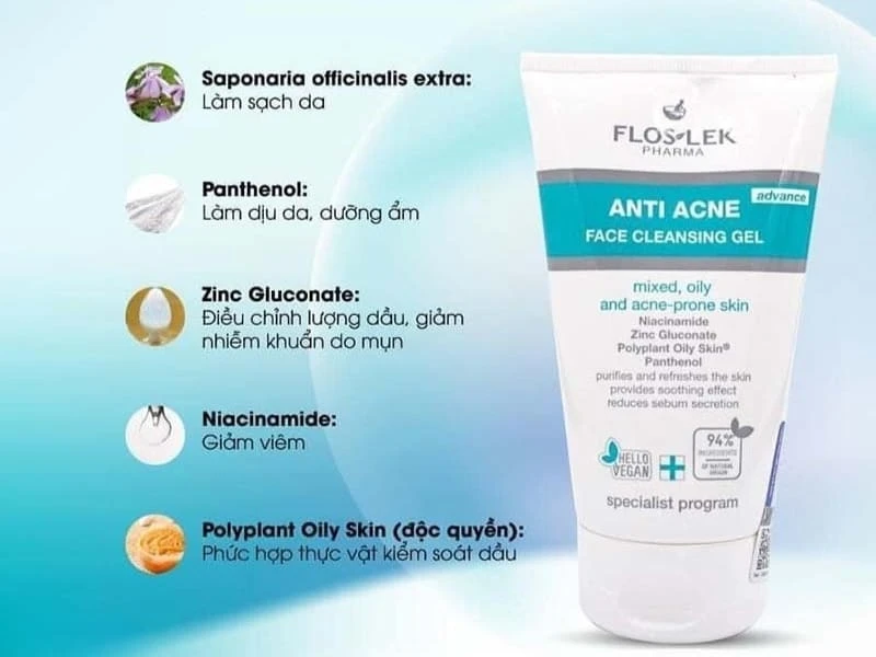 Top 21+ sửa rửa mặt cho da dầu được tin dùng nhất hiện nay 41 Floslek Anti Acne Bacterial Face Cleansing Gel