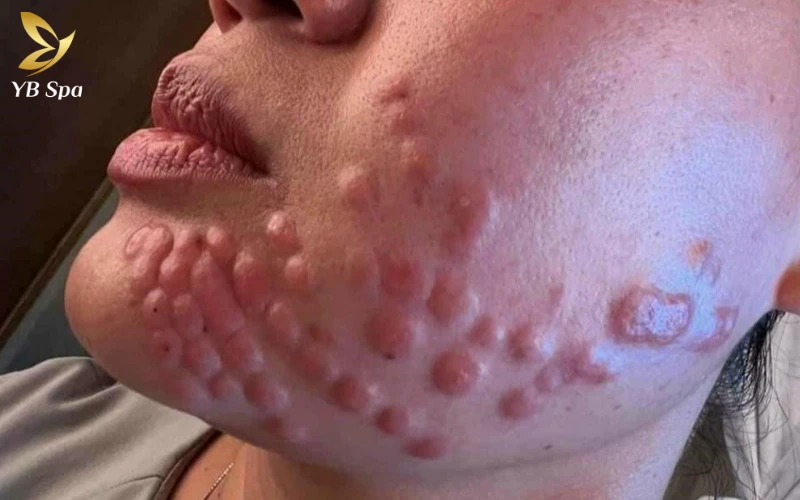 Tiêm Meso trị mụn có hiệu quả không? 5 Lưu ý sau tiêm để đạt hiệu quả tốt nhất 27 Việc tự lăn kim hoặc tiêm Meso không đúng cách tiềm ẩn rủi ro nhiễm trùng và áp xe da cực kỳ nghiêm trọng