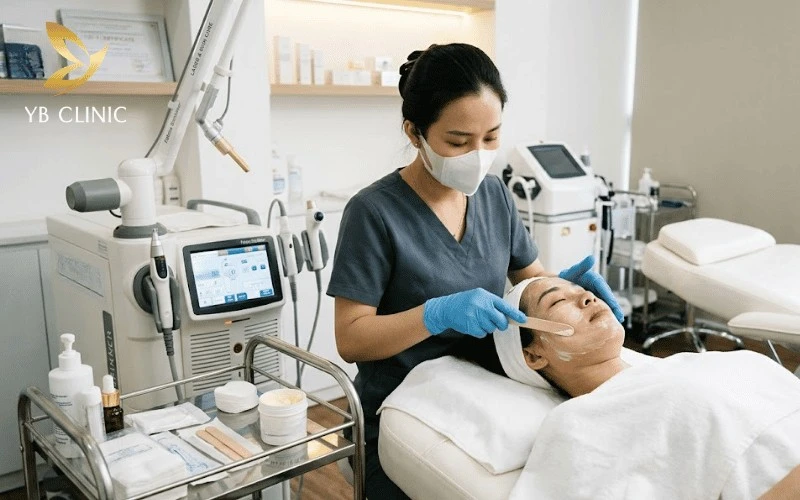 Trẻ Hóa Da Bằng Laser Có Tốt Không? Ưu Điểm Và Nhược Điểm 15 Nhân viên y tế thực hiện ủ tê giúp quá trình diễn ra dịu nhẹ hơn.