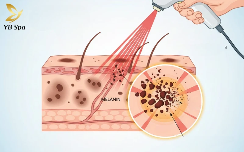 Nguyên lý hoạt động của laser trong điều trị đồi mồi
