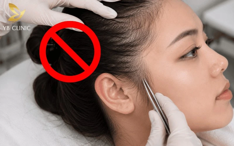 Triệt Tóc Mai Cho Nam Nữ Có Nên Không? Lợi Ích Và Rủi Ro Tiềm Ẩn 13 Không nhổ hoặc wax trước khi triệt giúp giữ gốc nang tóc, tối ưu khả năng hấp thụ ánh sáng và nâng cao hiệu quả điều trị.