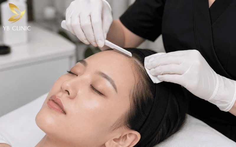 Triệt Tóc Trán Là Gì? Có Nên Triệt Tóc Trán Không? 14 Làm sạch vùng trán trước khi triệt giúp loại bỏ bụi bẩn, bã nhờn và tạo điều kiện để năng lượng ánh sáng tác động chính xác vào nang tóc.