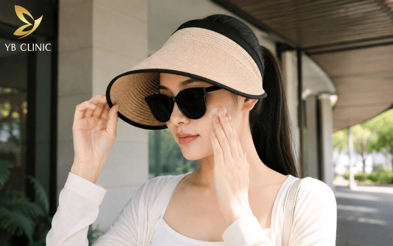 Triệt Tóc Trán Là Gì? Có Nên Triệt Tóc Trán Không? 16 Bảo vệ vùng trán khỏi ánh nắng sau triệt giúp hạn chế tăng sắc tố, sạm da và hỗ trợ quá trình phục hồi da ổn định hơn.