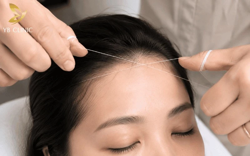 Top 5 Cách Triệt Tóc Trán Tại Nhà An Toàn 8 Se chỉ truyền thống giúp loại bỏ tóc con vùng trán nhanh chóng, định hình đường chân tóc nhưng có thể gây đau rát khi nhổ tận gốc.