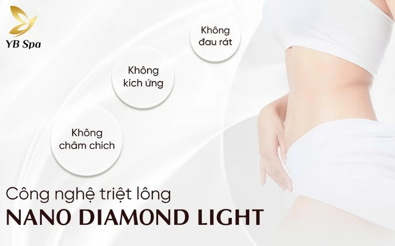 Nano Diamond Light kết hợp bước sóng thông minh và đầu lạnh kim cương giúp triệt lông êm ái, xóa tan hoàn toàn nỗi lo nóng rát